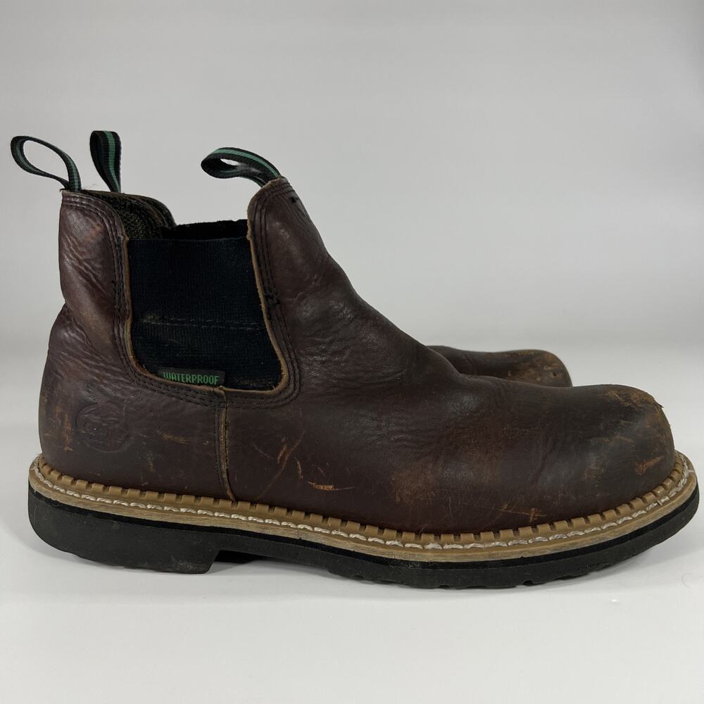 Georgia Giant High Romeo Mens Size 12W Brown Leather Steel Toe Safety Work Boots